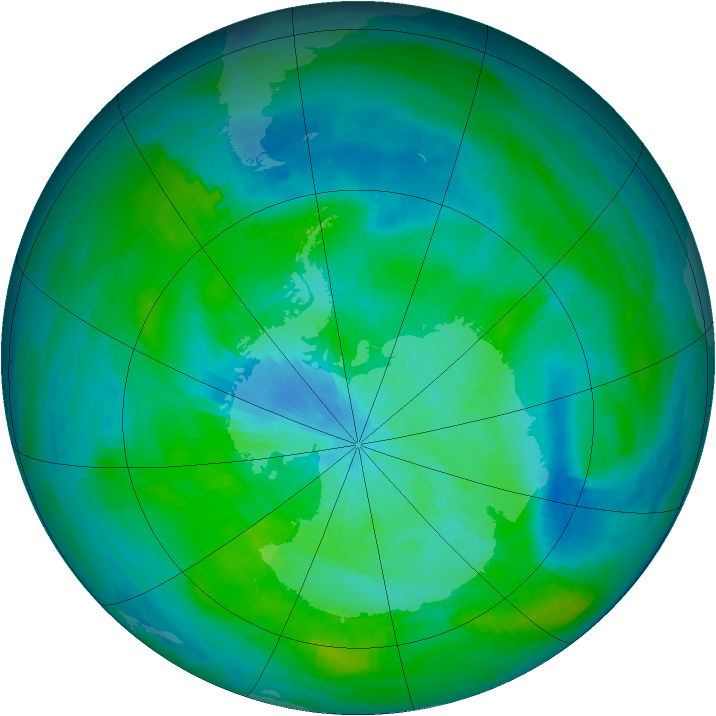 Antarctic ozone map for 12 March 1979